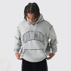 Cut Sew Regular Fit Winter Hoodies with Contrast <b>Stitching</b> Unisex Stylish Streetwear Custom Embroidery 100% Cotton Terry Fabric - Product Image 1