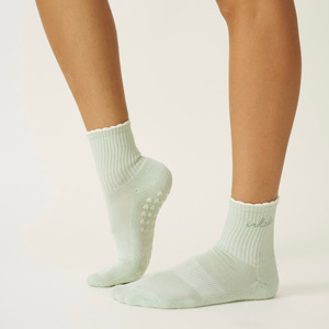 <b>Custom</b> Logo Mint Green <b>Grip</b> Yoga <b>Socks</b> Non Slip <b>Grip</b> <b>socks</b> Heart Dot Sole Stretch Sports <b>Socks</b> for Home Workout - Product Image 3