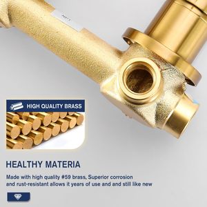 Rubinetto Monocomando a Parete per Lavabo o Vasca da Bagno, Valvola in Ottone a 2 Fori, Finitura Oro Spazzolato - Rubinetti per Lavabo - Product Image 2