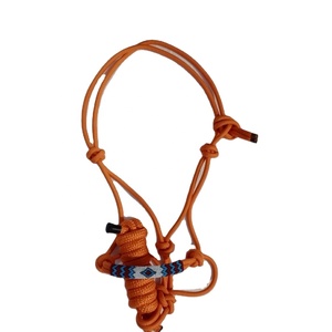 Orange Horse Lead Rope <b>Halter</b> With Bead Work & 8 Foot Matching Lead Indian Wholesale Manufacturer All Colors and Sizes Available - Product Image 1