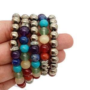 Bracelet Bouddha en pyrite de haute qualité avec perles des sept chakras, cadeau romantique, bijoux de charme tendance pour hommes et femmes, méditation énergétique - Product Image 4