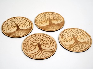 Premium <b>Tree</b> Design Engraved Coaster Ideal For Resin Cafe <b>Tabletop</b> Drink Protection And Natural Home Styling From India - Product Image 5