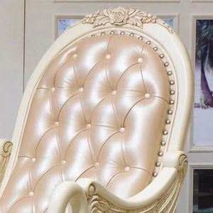 Sillón mecedora de lujo real de madera de caoba con tallado de cisne, sillón de ocio vintage, sillón imperial tapizado en cuero para sala de estar - Product Image 2
