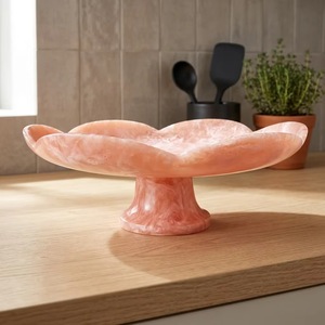 Bol à fleurs en résine fait main, non verni, pour servir lors de fêtes, bol en résine pour aliments, plat de service en forme de fleur - Product Image 5