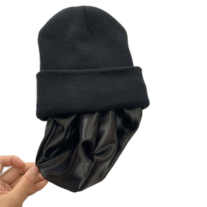 Nexo Industries – Bonnet de voyage classique en acrylique 100 % tricoté à l'ordinateur, avec doublure en satin de soie personnalisée et motif uni imprimé numériquement - Product Image 5