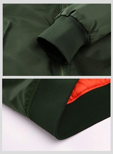 Custom Men's Winter Varsity Style Bomber <b>Jacket</b> Stand Collar Quick Dry Breathable Nylon Shell Wool/Polyester High Quality - Product Image 5