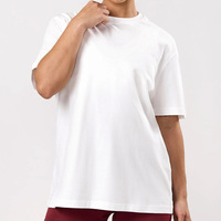 T-shirts en coton épais personnalisés pour femmes, t-shirts graphiques, t-shirts amples pour les marques de streetwear, faible MOQ, 280 g/m², impression en relief