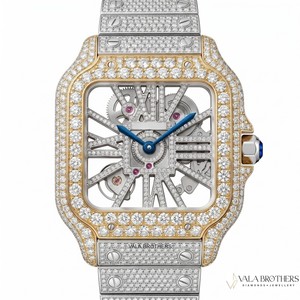 Reloj de Aleación con Diamantes Cartier, Caja Cuadrada de 42 mm, Cristal de Zafiro, Mecánico ETA Analógico, Unisex, Pulsera de Lujo Vala's - Product Image 1