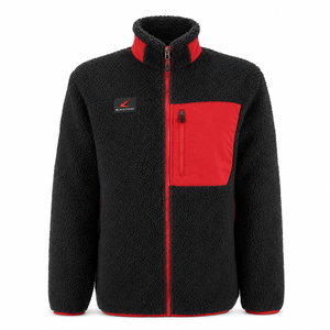 Chaqueta de forro polar personalizada OEM ODM con cremallera, impermeable, cortavientos, para hombre, ropa de trabajo para exteriores, tejido de forro polar Sherpa de pelo corto - Product Image 2