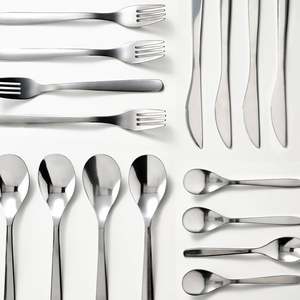 Ensemble de couverts de mariage en acier inoxydable, design royal, couverts de qualité supérieure, cuillère, fourchette, couteau, hôtel, restaurant, maison, vaisselle de table - Product Image 3