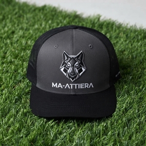 Casquette de baseball noire pour homme, style trucker, avec broderie loup, dos en maille, fermeture snapback, logo personnalisé, ajustable - Product Image 5