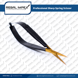 Tijeras de Precisión Sharp Spring de 4.5 Pulgadas con Mango Metálico de Acero Inoxidable, Herramientas de Belleza, Cortadores de Precisión, Regal Impex - Product Image 3