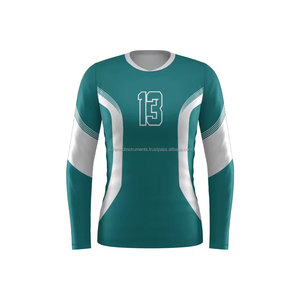 เสื้อวอลเลย์บอลแขนยาวสำหรับผู้หญิง สีเขียวขาว ระบายเหงื่อได้ดี ผลิตจากโพลีเอสเตอร์ แขนยาวเต็มตัว - Product Image 1