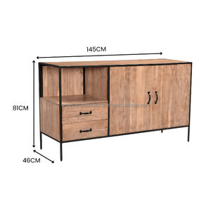 Muebles de Salón 2026, Último Diseño, Estilo Industrial, Madera de Mango Hecha a Mano, Ecológica, Mueble de TV Deslizante Multifuncional - Product Image 6