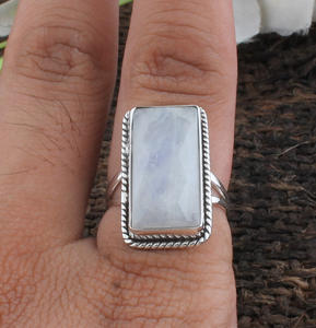 925 Sterling <b>Silver</b> Bezel Setting Gemstone Wedding <b>Ring</b> Rainbow Handmade Classic Boho Dainty <b>Solitaire</b> Certified Jaipur Unisex - Product Image 3
