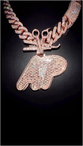 Pendentif HipHop en argent sterling 925, personnalisé, serti de pierres, avec initiale, personnalisable, en moissanite VVS, pour cadeau homme - Product Image 4