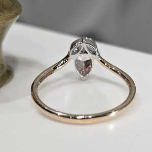 Gorgeous Vivid Pink 1.01CT Pear Cut Diamond Curved Band <b>Ring</b> For Women's Lab Grown With 14K Solid Gold Party Gift For Lovers - Product Image 5
