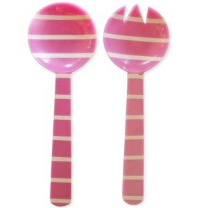 Wood Salad <b>Servers</b> with Marble Handles Eco-Friendly Dishwasher Safe Kitchen Utensils - Product Image 3