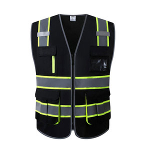 Chaleco de Seguridad Reflectante de Alta Visibilidad Unisex de Poliéster para Trabajo con Bolsillos y Cierre de Cremallera - Product Image 1