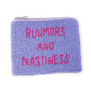 Pochette perlée avec citation de reality TV, motif 'Don't Be All Like Uncool', porte-monnaie rose, mini portefeuille zippé, boutique de culture pop, vente en gros - Product Image 5