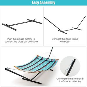 2-Person Heavy Duty <b>Hammock</b> with Stand and Storage Bag Premium Outdoor Furniture - Product Image 6