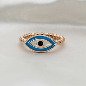 Evil Eyes <b>Ring</b> Colorful Enamel <b>Rings</b> for Women <b>Silver</b> Gold Plated <b>Adjustable</b> Open <b>Ring</b> Lucky Protection Jewelry - Product Image 2