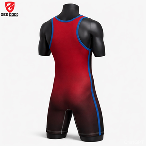 Combinaison de lutte pour homme en spandex/polyester, extensible dans quatre directions, séchage rapide, respirante, écologique, logo personnalisé devant/derrière - Product Image 3