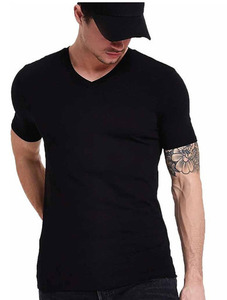 Color Mix Size <b>Plain</b> Bulk Blank T-shirts Supplier Wholesale 100% <b>Ring</b> Spun Combed Cotton Jersey Fabric Short Sleeve Blank - Product Image 1