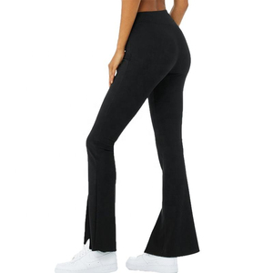 High Waist Bell Bottom Women Flare Pants Women Wide Legs Pant Ladies Print Flared <b>Trouser</b> OEM Serviced Customized Pants - Product Image 2