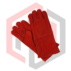 Gants de sécurité pour soudeurs en cuir rouge renforcé, résistants à la chaleur, ignifuges, anti-vibrations, avec manchette de sécurité, résistants aux déchirures, 14 pouces - Product Image 4