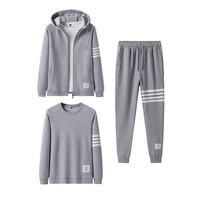 Ensemble de survêtement en coton épais personnalisé pour homme, style streetwear décontracté à capuche, vente en gros