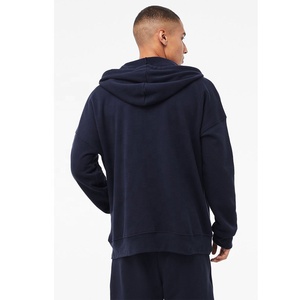 Wholesale Price Top Selling 2022 Men Navy Hoodies Sweatshirt Zip up Pocket Kangaroo Hoodies Hood Top - Product Image 2