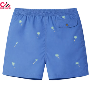 Shorts de bain décontractés pour hommes, taille élastique, 100 % polyester avec filet, caleçons de plage en nylon, shorts de course à cordon de serrage - Product Image 2