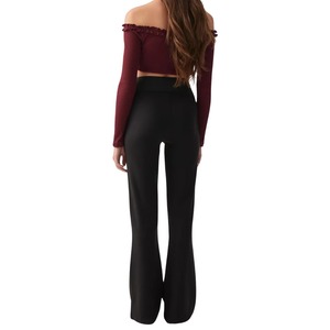 กางเกงโยคะผ่าข้างสำหรับผู้หญิง ราคาโรงงาน ยืดหยุ่นสูง กางเกงเลกกิ้งทรงบาน กางเกงขายาวทรงกว้าง รับผลิตแบรนด์ตามสั่ง - Product Image 4