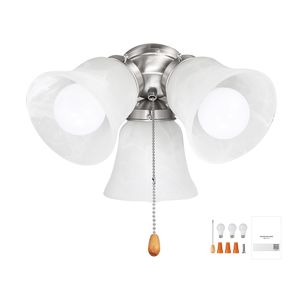 Kit de ventilateur de plafond à 6 pales, 3000K, 750lm, 3 lumières, avec interrupteur à chaîne, pour salon, chambre et luminaires de remplacement - Product Image 1