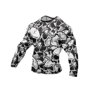 เสื้อรัดกล้ามเนื้อ BJJ MMA คุณภาพสูง พิมพ์ลายตามสั่งสำหรับผู้ชาย พิมพ์ลายด้วยความร้อน แขนยาว แห้งเร็ว ป้องกันรังสียูวี ผ้า 220 กรัม - Product Image 4