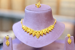 Trusted Indian Manufacturer's GoodLuck <b>Charm</b> Necklace Set With 14k Gold Plating and Pearl Link Chain Type for Gifts - Product Image 2