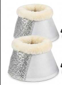 Nuevas Botas de Tendón para Caballo GLITTER con Forro de Cuero y Piel Sintética en Plata y Negro, Empaque con Logotipo Personalizado - Product Image 4