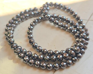 Cuentas de Moissanita Negra de 6.50 MM, 26 Pulgadas, Hechas a Mano, Corte AAA, Facetadas - Product Image 2