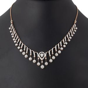 Collier pendentif halter en or rose 14 carats plaqué or, diamant certifié IGI, pour femme, bijoux d'anniversaire - Product Image 2