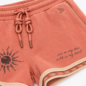 Shorts Bohemios de Lona Casual, Ecológicos, Transpirables, de Mezcla de Algodón, con Estampado de Sol, Cordón Ajustable, Cintura Baja, Corte Regular, para Mujer - Product Image 3