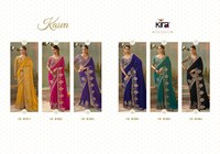 Sari élégant en organza de soie brodé avec des paillettes et des fils, chemisier en soie mono banglori, vêtements ethniques de créateur.