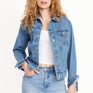 Chaqueta vaquera de mujer de primera calidad, tela duradera con un ajuste cómodo, ideal para uso casual en la oficina o para viajar, apta para todas las estaciones. - Product Image 1