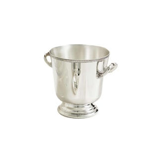 Enfriador de vino de aluminio fundido de diseño, cubitera para champán con acabado plateado y asa, para bar y fiestas, enfriadores de cerveza - Product Image 6