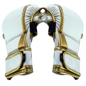 Guantes de boxeo MMA con logotipo personalizado de alta calidad, venta al por mayor, guantes de lucha de entrenamiento UFC de palma abierta con relleno grueso - Product Image 3