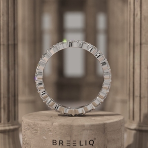 14K Solid Gold Lab Grown Diamond Oval Eternity Ring Full Diamond Luxury Band Bridal Statement Jewelry for Women - Product Image 6