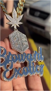 CONCEPTION Nuevo Collar con Letras 3D Chapadas en Oro, Plata 925, Moissanita Brillante, Certificado GRA, Joyería Hip Hop para Hombre - Product Image 5