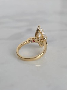 Women's <b>Unique</b> Design Marquise <b>Engagement</b> <b>Ring</b> Lab Grown Diamond 18k Gold Hidden Halo <b>Ring</b> IGI Certified VVS2 Clarity Trendy - Product Image 4