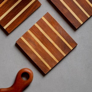 Dessous de verres en bois Mdf découpés au laser, 5 pièces, dessous de verre gravés au laser - Product Image 4