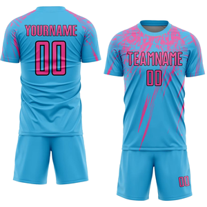Soccer Uniform Performance Football Jersey Shorts Set Heat-Transfer Printing 100% Polyester Breathable for Competitive Sports - Product Image 6